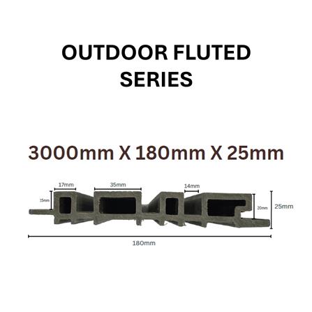 ECOCLASS OUTDOOR FLUTED PANEL JE21-CR 300X18X2.5CM 0.54M2