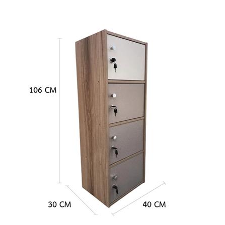 4 TIER SHELF LOCKER FUR FINN WHITE CREAM