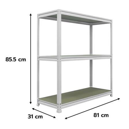 3-TIER SHELVING UNIT FURDINI BASIO 81CM WHITE/WOOD