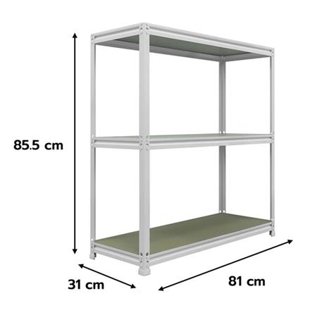 3-TIER SHELVING UNIT FURDINI BASIO 81CM WHITE/WOOD
