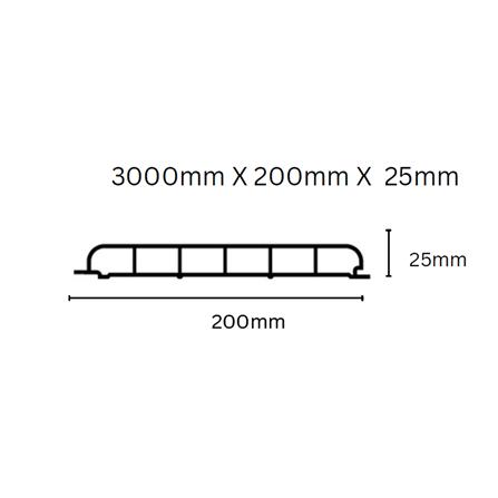 ECOCLASS PROCLASS FLUTED PANEL AC200-9018 300X20X2.5CM 0.6M2