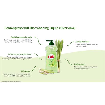 FAB DISHWASHING LIQUID LEMON & LEMONGRA 1L