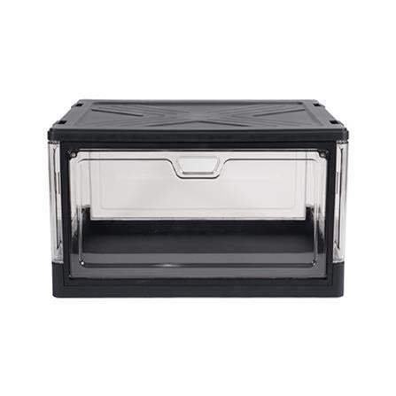 SHOE BOX STACKO LITE 38X28X22CM BLACK/CLEAR
