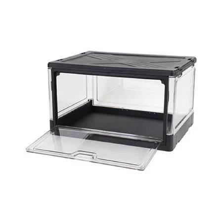 SHOE BOX STACKO LITE 38X28X22CM BLACK/CLEAR