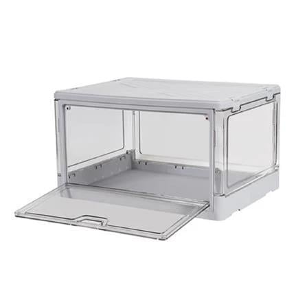 SHOE BOX STACKO LITE 38X28X22CM GREY/CLEAR