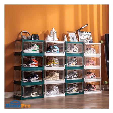 SHOE BOX STACKO LITE 38X28X22CM WHITE/CLEAR