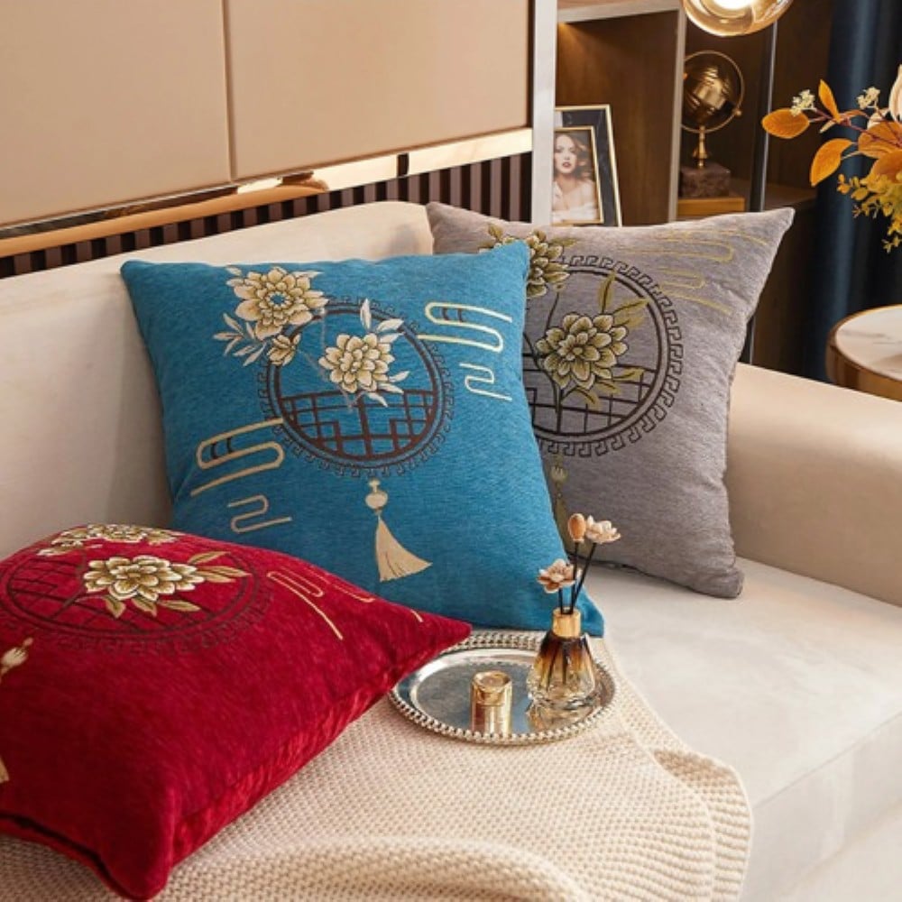 HOME LIVING STYLE CUSHION JIA 18X18INCH RED