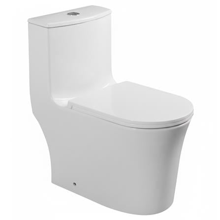 AKRON 1P TOILET WCO-89001 CYCLONE FLUSH P-TRAP 180MM WHITE
