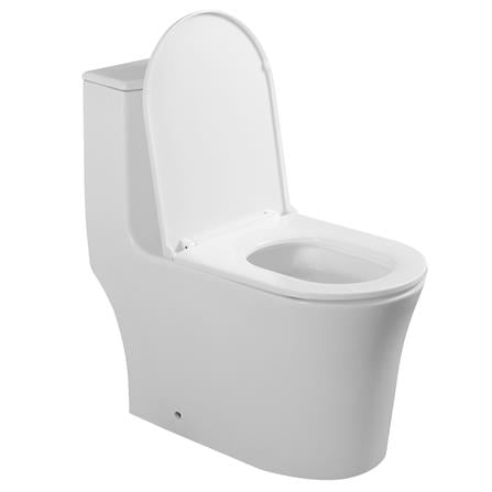 AKRON 1P TOILET WCO-89001 CYCLONE FLUSH P-TRAP 180MM WHITE