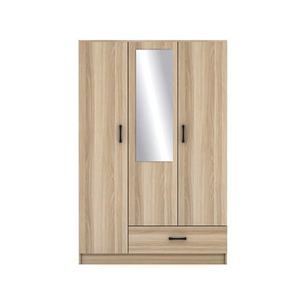 WARDROBE WITH 3 DOORS FURDINI FIGHT 120CM NATURAL OAK