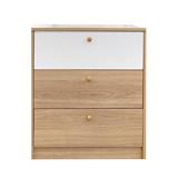 CHEST OF 3 DRAWERS FURDINI KEPT NATURAL OAK/WHITE
