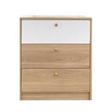 CHEST OF 3 DRAWERS FURDINI KEPT NATURAL OAK/WHITE