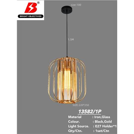 BRIGHT OBJECTIVE PENDANT LAMP 13582/1P 120CM GOLD