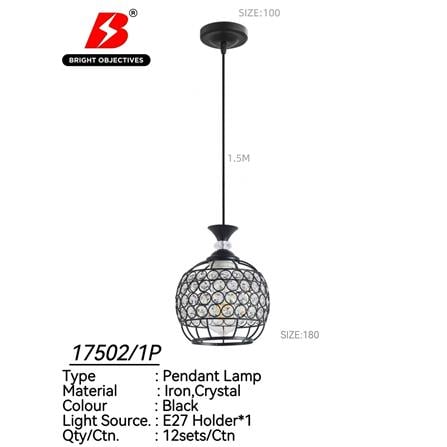 BRIGHT OBJECTIVE PENDANT LAMP 17502/1P 120CM BLACK