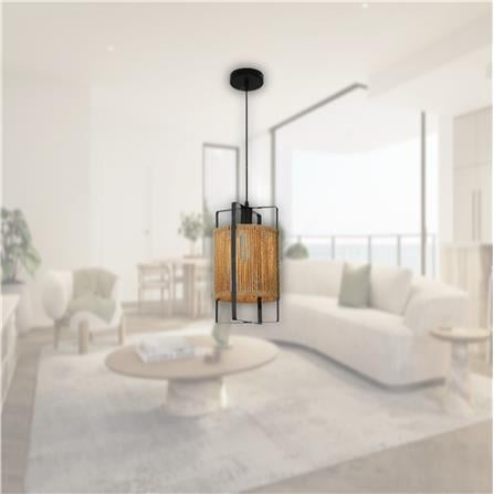 BRIGHT OBJECTIVE PENDANT LAMP 14145/1P 150CM BLACK BROWN