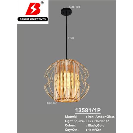 BRIGHT OBJECTIVE PENDANT LAMP 13581-1P 120CM GOLD