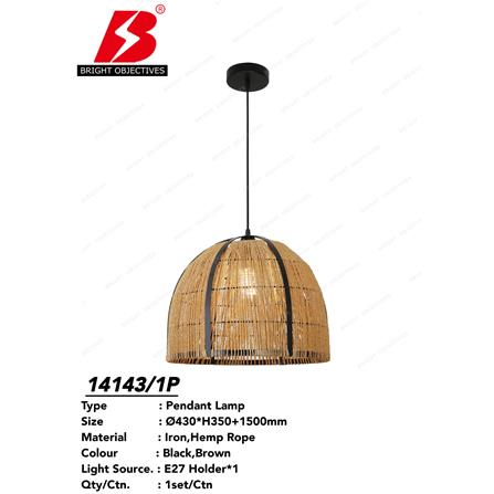 BRIGHT OBJECTIVE PENDANT LAMP 14143/1P 120CM BLACK BROWN