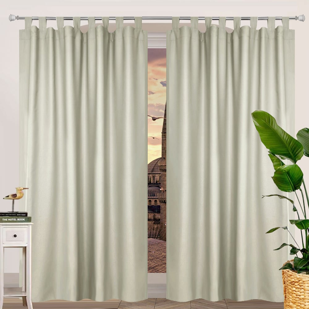 HOME LIVING STYLE CURTAIN TAB TOP JADEA 150X220CM LIGHT GRAY