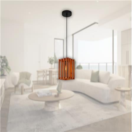 BRIGHT OBJECTIVE PENDANT LAMP 16591/1 120CM BROWN