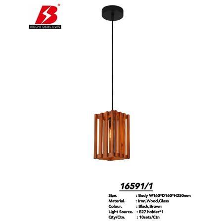 BRIGHT OBJECTIVE PENDANT LAMP 16591/1 120CM BROWN