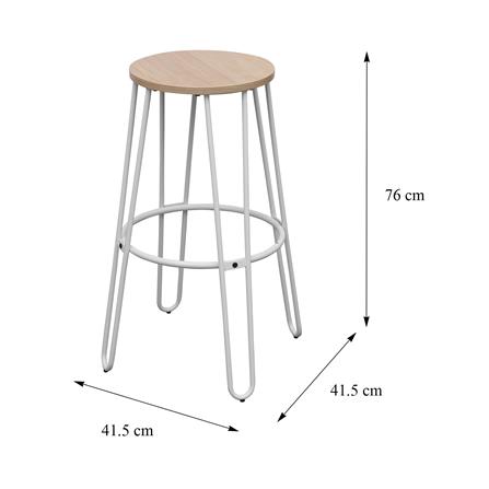 BAR STOOL FURDINI COLE OAK WHITE