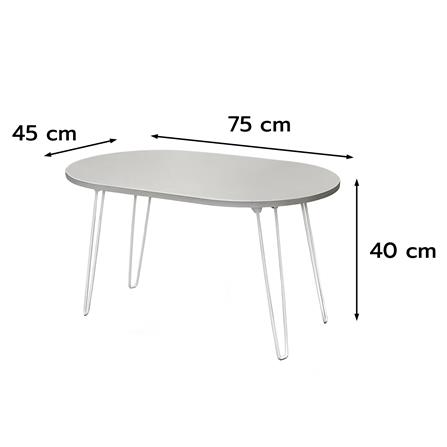 FOLDING TABLE WITH OVAL SHAPE FURDINI PEANUT 75CM STON GREY