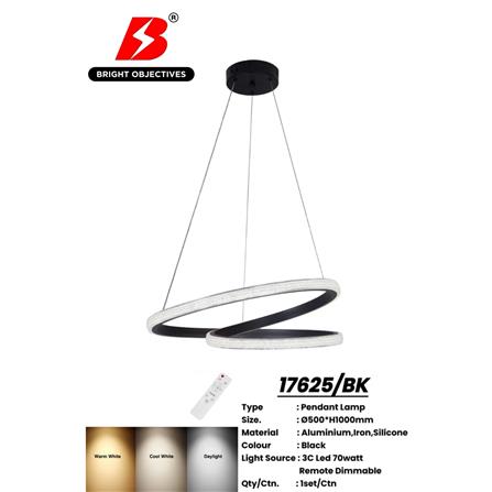 BRIGHT OBJECTIVE PENDANT LAMP 17625/BK 100CM BLACK 3-COLOR