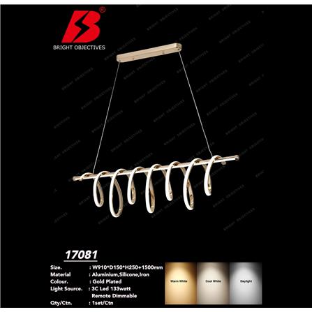 BRIGHT OBJECTIVE PENDANT LAMP 17081 120CM BLACK 3-COLOR