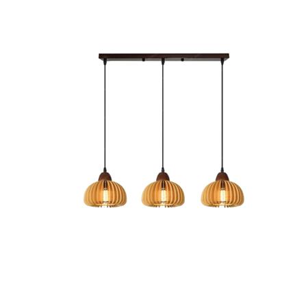 BRIGHT OBJECTIVE PENDANT LAMP 17368/3L 120CM BROWN