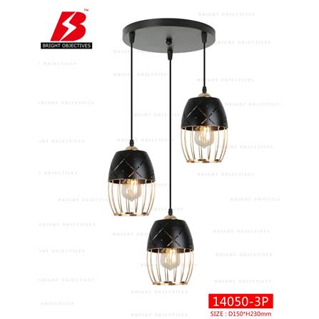 BRIGHT OBJECTIVE PENDANT LAMP 14050/3R 120CM GOLD BLACK