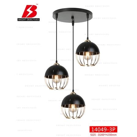 BRIGHT OBJECTIVE PENDANT LAMP 14049/3R 120CM GOLD BLACK
