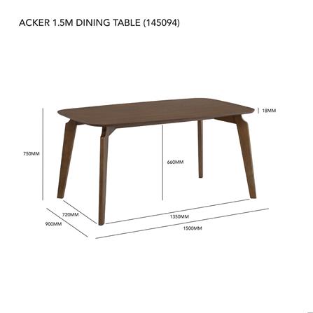 DINING TABLE ACKER 150CM COCOA