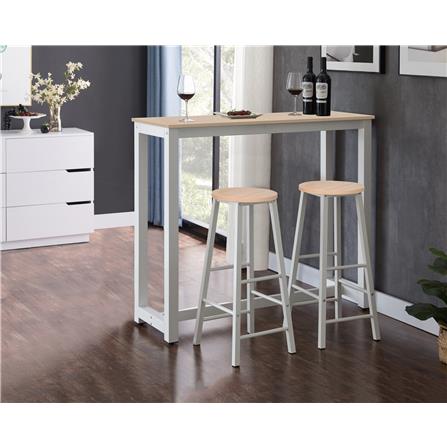 BAR TABLE SET 1+2 OAK WHITE
