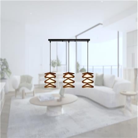 BRIGHT OBJECTIVE PENDANT LAMP 17352/3L 120CM BROWN-WHITE-BLACK