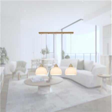 BRIGHT OBJECTIVE PENDANT LAMP 17362/3L 120CM BROWN WHITE