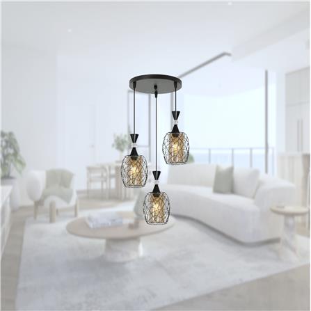 BRIGHT OBJECTIVE PENDANT LAMP 17278/3R 120CM BLACK