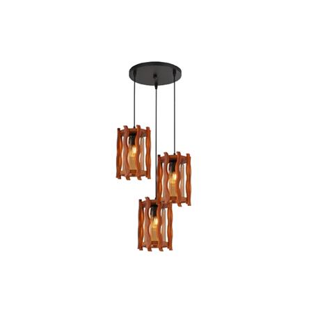 BRIGHT OBJECTIVE PENDANT LAMP 16592/3R 120CM BROWN BLACK