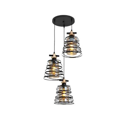 BRIGHT OBJECTIVE PENDANT LAMP 14012/3R 120CM BLACK BROWN