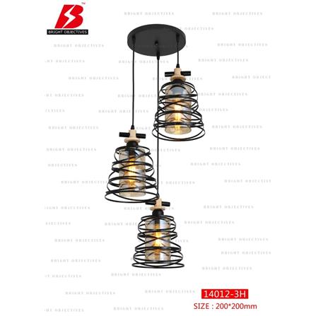 BRIGHT OBJECTIVE PENDANT LAMP 14012/3R 120CM BLACK BROWN