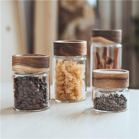 MOJOMORE GLASS JAR WITH WOODEN LID 250ML