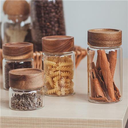 MOJOMORE GLASS JAR WITH WOODEN LID 250ML