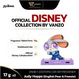 VANZO DISNEY ZOOTOPIA CAR AIR FRESHENER 17GX2 JUDY HOPPS ENGLSH PEAR & FREESIA DASHBOARD VERSION