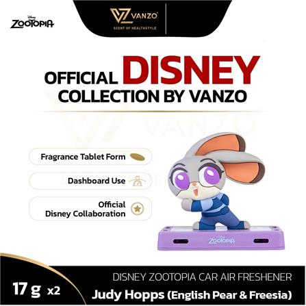 VANZO DISNEY ZOOTOPIA CAR AIR FRESHENER 17GX2 JUDY HOPPS ENGLSH PEAR & FREESIA DASHBOARD VERSION