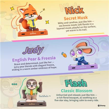 VANZO DISNEY ZOOTOPIA CAR AIR FRESHENER 17GX2 FLASH CLASSIC BLOSSOM DASHBOARD VERSION