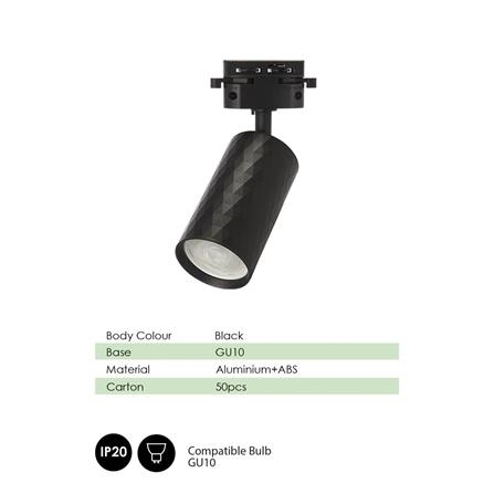 YETPLUS TRACKLIGHT YE13 GU10 BLACK