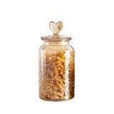MOJOMORE GLASS JAR AMBER WITH LID HEART SHAPE 1350ML