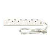 PHILIPS 6G2M TRAILING SOCKET C/W NEON/SURGE CHP3163WA/68 WHITE