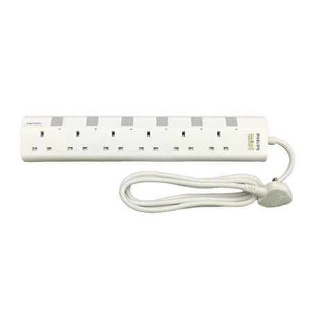 PHILIPS 6G2M TRAILING SOCKET C/W NEON/SURGE CHP3163WA/68 WHITE