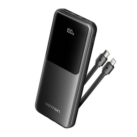 VENTION POWERBANK 10000mAh WITH BUILD-IN LIGHTNING AND TYPE C BLACK FHOB0-TY