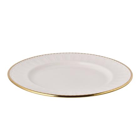 UNIHOM 4PCS 10.5" DINNER PLATE WITH GOLD RIM
